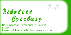 nikolett czirbusz business card